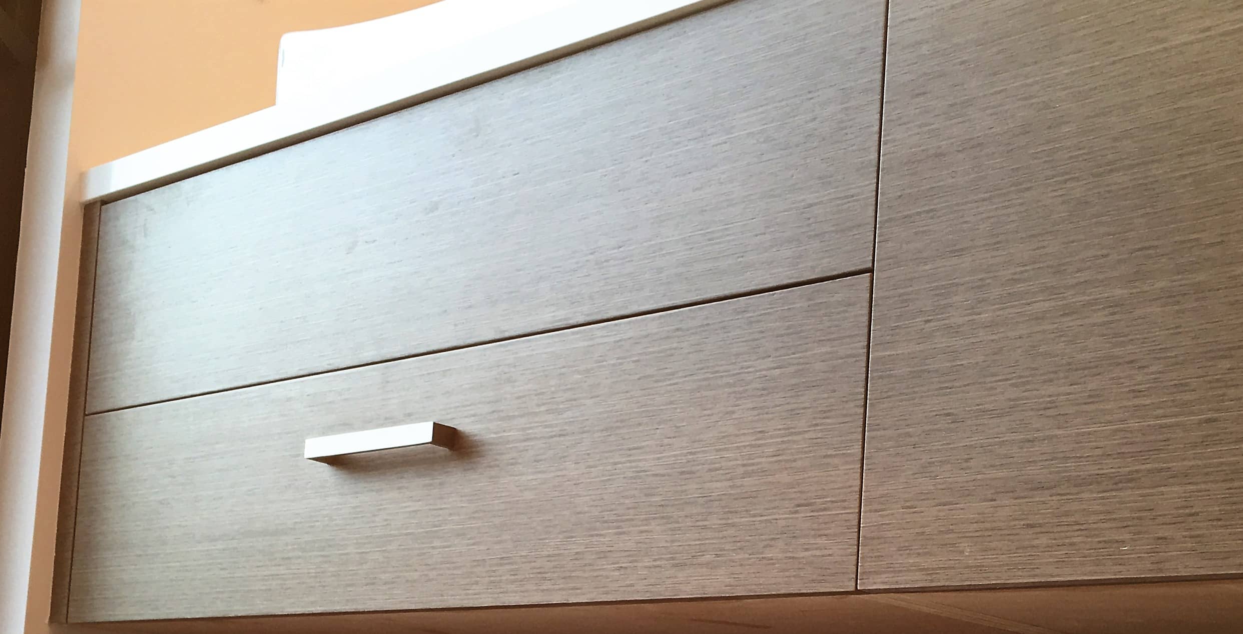 Bathroom remodel with custom vanity and tile detail